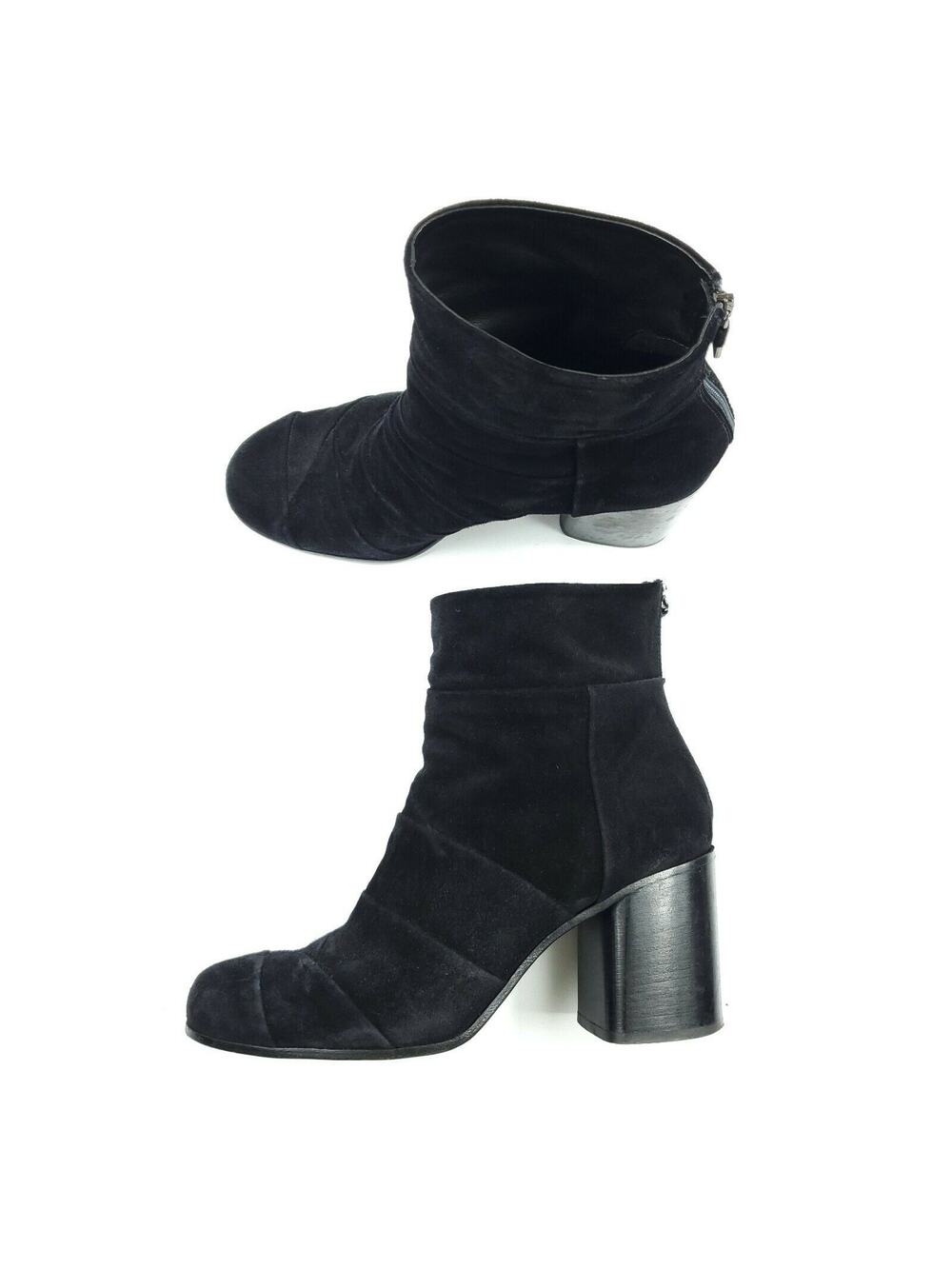 Alberto Fermani Womens Boots EUR 40 Black Suede Nizza Block Heel Nizza Booties